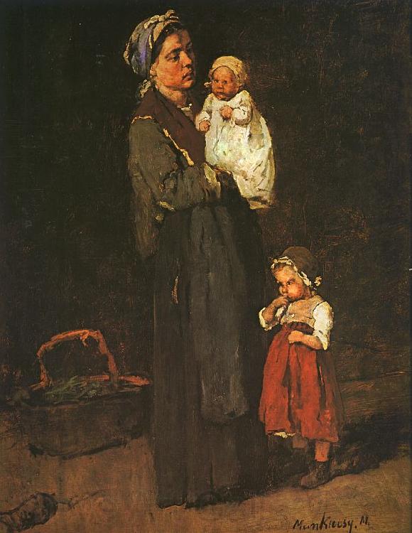 Mihaly Munkacsy Mother and Child  ddf Norge oil painting art